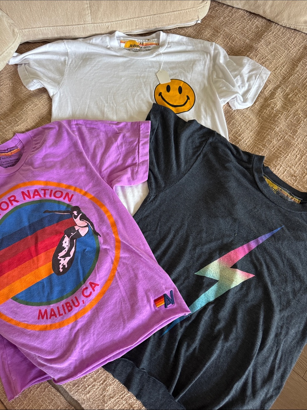 NWT Aviator Nation Boyfriend Tee Bundle- 3 shirts!